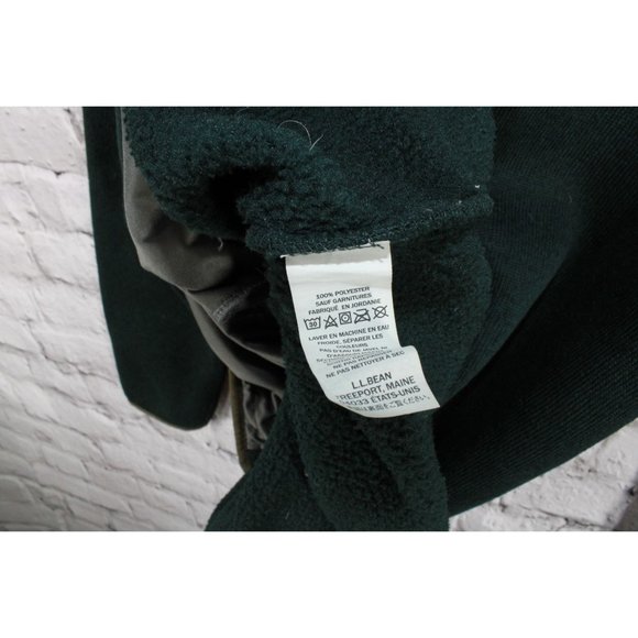 LL Bean Green Fleece Rugged Knit Snap Placket Pullover Sweater Size L - Picture 6 of 9
